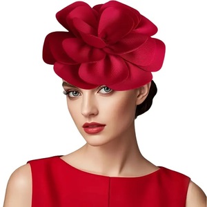 Pasador de <span class=keywords><strong>Pelo</strong></span> Exagerado con Diseño de Camelias, 100% Algodón, de Lujo, para Mujer, para Fiestas de Invierno - Product Image 2