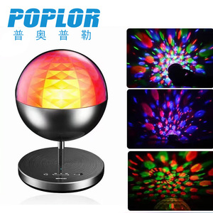 Poplor <b>Led</b> Speaker Light Rgb Magic <b>Ball</b> Ambient Lamp With Remote Control For Party Music Lights - Product Image 1