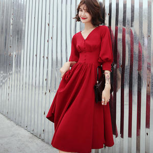 Robe de soirée blanche pour femmes, nouveau style, tempérament quotidien, <span class=keywords><strong>satin</strong></span> français - Product Image 6