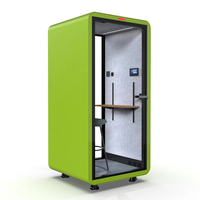 Cabine de bureau acoustique modulaire préfabriquée OMNI, insonorisée, avec système de ventilation et prise électrique