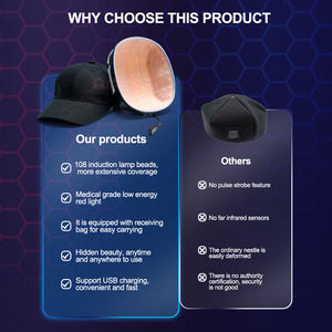 Uso doméstico Longitud de onda 650nm Sombrero de terapia de luz roja Led Tapa de terapia de tratamiento de <span class=keywords><strong>cuero</strong></span> <span class=keywords><strong>cabelludo</strong></span> completo para disminuir el <span class=keywords><strong>dolor</strong></span> - Product Image 6