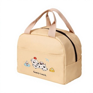 Sac à déjeuner isotherme à motif de chien porte-bonheur pour étudiants et employés de bureau, avec poches, en PU, fermeture éclair - Product Image 5