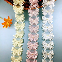 Applique en dentelle brodée, double couche, motif animalier tridimensionnel ajouré, série papillon 26041101