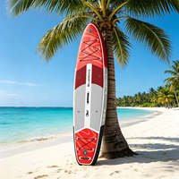 Vente flash : SUP gonflable Drop Stitch 11' x 33" avec pompe, planche à pagaie rouge rubis, kit complet familial tout-en-un