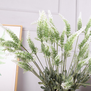 QIHAO Plantas Artificiales de Lavanda, 4 Ramas, Flores Decorativas de Plástico de Alta Simulación para el Hogar, Bodas, Accesorios para Exteriores - Product Image 4