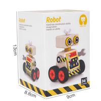 Mainan Edukasi Dini Montessori Anak-anak, Robot Kayu Bongkar Pasang Manual, Sekrup Mur Edukatif