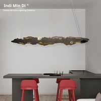 Lustre en cristal en fer forgé personnalisé et créatif pour salles à manger, comptoirs de bar, tables à thé - Suspension design postmoderne