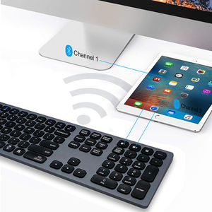 Clavier en aluminium rechargeable avec rétroéclairage RVB 7 couleurs, clavier Bluetooth en aluminium, clavier d'ordinateur Bluetooth, clavier sans fil - Product Image 5