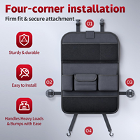 Organisateur de siège arrière de voiture robuste en Oxford 600D avec plateau de travail déployable et pliable, double conception, poches spacieuses pour l'intérieur de la voiture