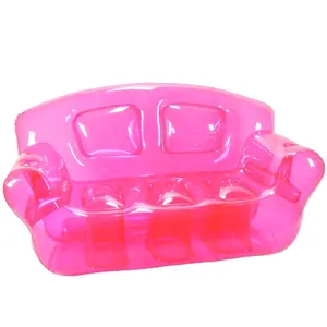 Sofá inflable de burbujas de alta calidad, silla de playa transparente, duradera, color rosa, muebles de sofá