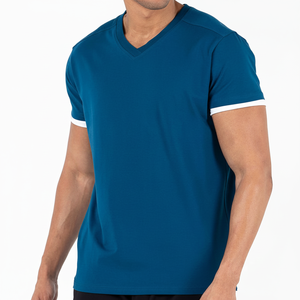 T-shirt 100% coton pour hommes sans étiquette respirant col rond décontracté t-shirt de tous les jours pour l'été - Product Image 1