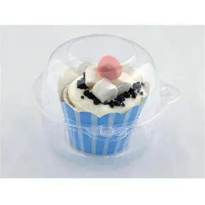 Duy Nhất Và RoundCupcake/Ramekin/Người Giữ Muffin Vỏ Sò Nhựa Trong Suốt Hộp Cupcake