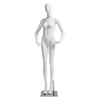 Maniquí Femenino de Cuerpo Completo, Color Blanco Mate, Marca Robben, de Alta Gama, con Base, Moderno, Cabeza de Metal/Plástico, Fibra de Vidrio, para Ropa