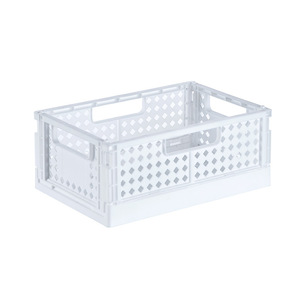 Boîte de rangement en plastique pliable, caisse de rangement 2568 petite, 2569 moyenne, 2570 grande, bleu, jaune, blanc, gris, couleur unie, empilable - Product Image 4