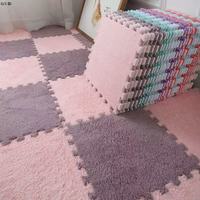 Tapis de puzzle douillets en fausse fourrure avec dos antidérapant pour une chambre et une crèche confortables
