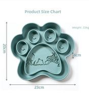 Bol de nourrissage lent pour chat et chien en silicone écologique de qualité alimentaire en forme de patte avec ventouse