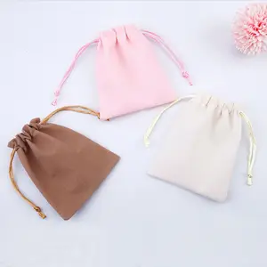 Eco Friendly Polyester Velvet Drawstring Bags Packaging Pouch Custom Logo Draw String Pouch for Jewelry