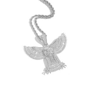 Real <b>Gold</b> Plated 3D Heavy <b>Solid</b> Eagle Charm 925 Sterling Silver Custom Moissanite <b>Pendants</b> Hip Hop Iced Out Jewelry Pave Setting - Product Image 6