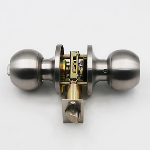 Hotel Main <strong>Door</strong> Lock ANSI Grade3 Privacy Tubular Lever Handle Lockset Ball Round <strong>Knob</strong> Lock Zinc Alloy Latch Cylindrical Lock Set - Product Image 4