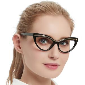 Gafas de Lectura Vintage con Marco de Plástico Ligero y Detalles en Dorado para Mujer, <span class=keywords><strong>Lentes</strong></span> Acrílicas Anti-Fatiga - Product Image 4
