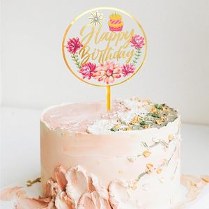 2026 New Cross-Border Flower Acrylic <b>Cake</b> Topper Wedding Party Happy <b>Cake</b> <b>Decoration</b> Valentine's Day Christmas Easter Ramadan - Product Image 5