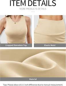 Comodo7 New Arrival Women's 2-Piece Set Sleeveless <b>Crop</b> <b>Tops</b> & Sexy Bodycon Mermaid Skirt Short Length Knitted Crew Neck - Product Image 6