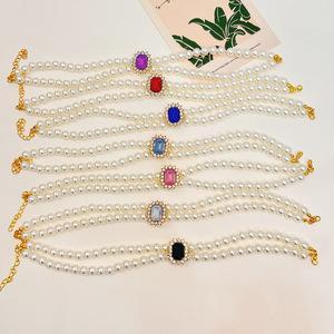 Nuevo <span class=keywords><strong>Collar</strong></span> Elegante Ajustable de Plástico con Estampado, Adornado con Pedrería, para Cachorros y Gatos, con Bonito Lazo y Colgante de Perlas para Mascotas - Product Image 4