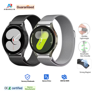 <span class=keywords><strong>Correa</strong></span> de malla milanesa magnética de acero inoxidable Quickfit para Samsung Galaxy Watch y Huawei Watch, 20mm 22mm - Product Image 1