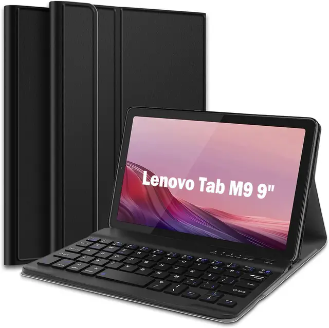 Keyboard Case for Lenovo Tab M9 2023 Release 9 Inch Tablet TB-310FU TB-310XU With Magnetically Detachable Slim PU Leather Stand