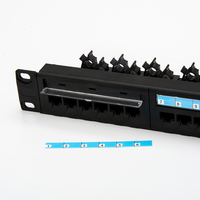Panel Patch UTP 24 Port RJ45 Fiber Tanpa Kabel Berkualitas Tinggi 1U Baja Cat6