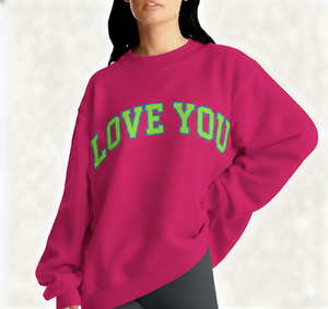 Sweat-shirt à col montant pour femme, imprimé personnalisé, broderie sur le devant, doublure en molleton de coton doux, coupe oversize, style streetwear décontracté - Product Image 1