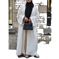 Abaya Kimono Ouverte Lignes Open, Modèle Printemps, Style Dubaï, pour Femme, Vêtement Musulman Uni, Robe Grande Taille, Style Ethnique