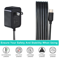 Adaptador de Corriente Tipo-C de 100V-240V 5V 3A CC con Enchufe Estadounidense y Cable de 1.2M para Luz LED