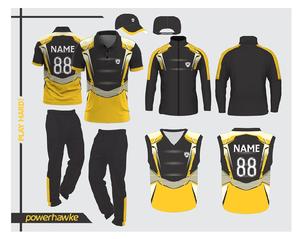 เสื้อเจอร์ซีย์กางเกงแบบเต็มตัวขายาวสำหรับเล่นคริกเก็ตพร้อมชื่อทีมปรับแต่งสีและโลโก้ได้ตามต้องการ - Product Image 3