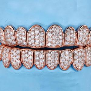 Grillz de luxe en moissanite de qualité supérieure, bijoux hip-hop, accessoire dentaire de mode à taille brillant ronde pour hommes et femmes - Product Image 4