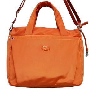 OEM original de sarga lisa de poliéster correa de hombro larga bolsillo con cremallera delantera y trasera de peso ligero naranja unisex bolsas de mano 2023 - Product Image 1