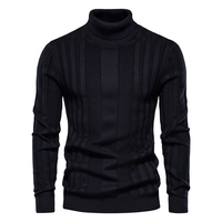 Pulls à Col Roulé en Gros, Couleur Unie, Chauds, Tricotés pour Hommes