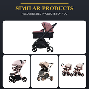 Poussette bébé double position (assis et couché) avec siège noir et capot rose pour nourrisson et tout-petit - Product Image 6