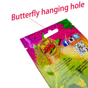 Sacs holographiques personnalisés en Mylar avec fermeture éclair, emballages transparents en plastique pour bijoux et maquillage, sacs holographiques transparents 3,5g 7g avec fenêtre - Product Image 3