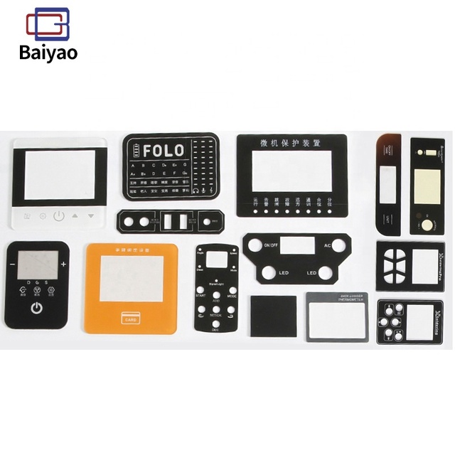 Custom Any Acrylic PVC and PC Tempered Glass Control Panel Display Front Panel Cut Graphic Overlay Plastic Printing