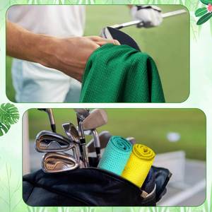 Serviette de golf en microfibre gaufrée super absorbante avec impression brodée personnalisée et logo sur mesure - Product Image 2