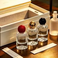 Offre Spéciale – Flacon de Parfum Cylindrique en Verre 30ml 50ml 100ml avec Bouchon Acrylique, Base Épaisse, Rechargeable, Vide, avec Carton