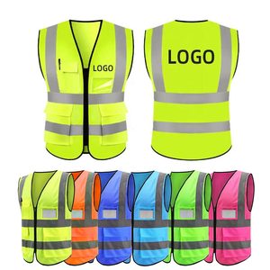 Customizable High Visibility Reflective Safety Uniform Multi Pocket <strong>Mens</strong> <strong>Gilet</strong> De Securite Orange for Construction Workers - Product Image 1