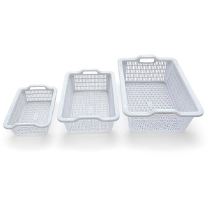 Plastic Square Draining Rack With Double Layer For Vegetable Fruit Washing And Storage Reusable Kitchen Sink Basket - Product Image 2