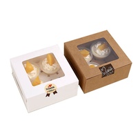Boîte d'emballage personnalisée pour cupcakes, 10 pièces, nouveau design, boîte à aliments, avec fenêtre transparente