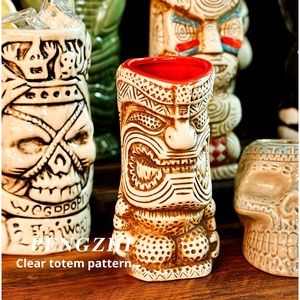 Tasses à cocktail en céramique créatives de style hawaïen Tiki Zombie Ghost Face pour les fêtes et la maison - Product Image 2