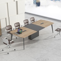 Table de réunion de bureau en bois de luxe sur mesure, grande taille, pour 8 à 12 personnes, pour les réunions