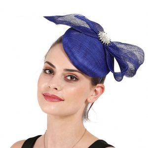 Sombrero Fascinador Retro de Cáñamo Estilo Moda al por Mayor para Pasarela, Accesorios Nupciales para el Cabello, Vestido de Noche y Boda - Product Image 2