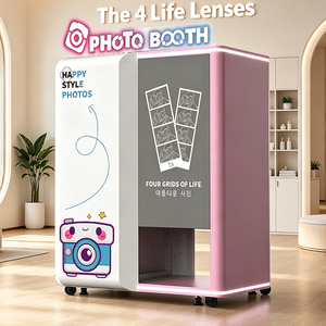 สนับสนุนการปรับแต่งด้วยตัวเอง Photobooth <span class=keywords><strong>purikura</strong></span> สำเร็จรูปพร้อมกล้องในตัวสีชมพู - Product Image 1