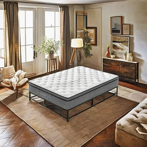 Colchón Híbrido de Espuma Viscoelástica de Alta Densidad <span class=keywords><strong>Queendom</strong></span> de 9 Pulgadas, Diseño Moderno con Látex, Gel y Resortes Ensacados, para Uso en Hoteles y Hospitales - Product Image 4